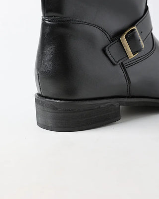 Belt-point mid-calf boots