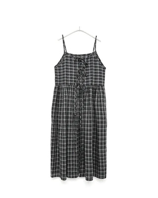 Checked long camisole dress
