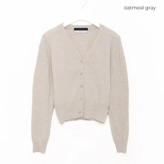 V-neck knit cardigan