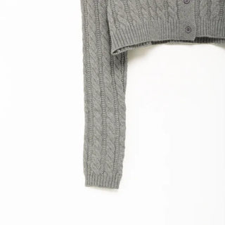 Twist knit cardigan and shirt set