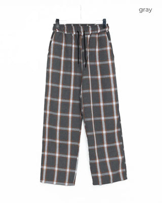 Loose-fit banding check pants