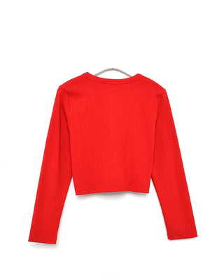 Ribbed snap-button cardigan