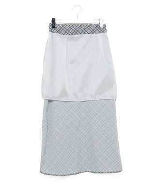 Checked long skirt