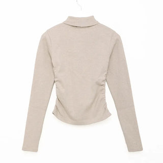 Shirred Warmer Turtleneck
