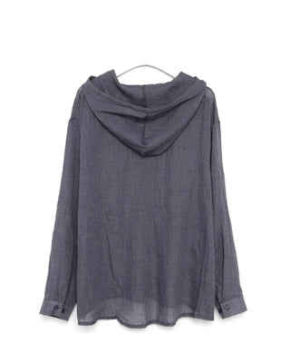Cotton blend hooded shirt