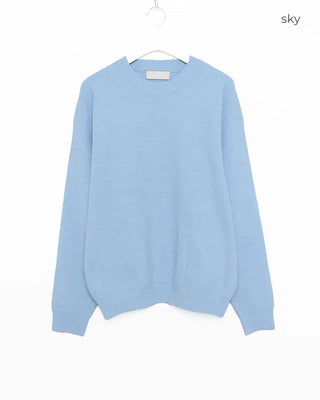 Rib-knit crew neck