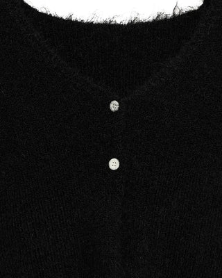 Shaggy knit crop cardigan