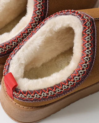 Ethnic suede platform shoes