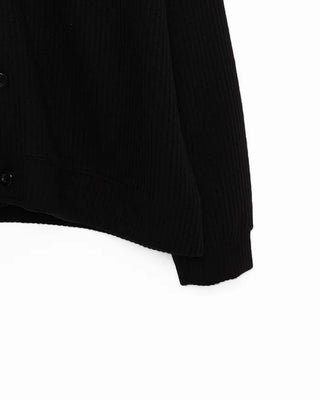V-neck ribbed cardigan