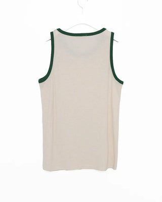 Color-block linen sleeveless top
