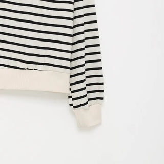 Striped off-shoulder sweatshirt