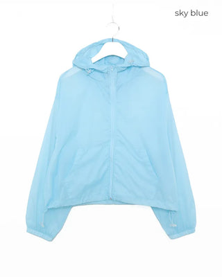 Hooded cropped windbreaker