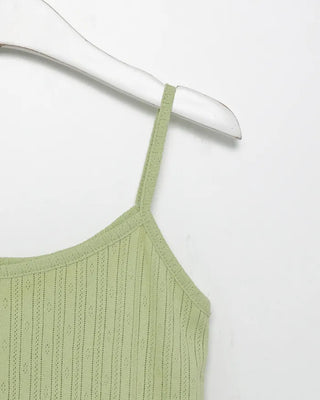 Scalloped hem cropped pointe camisole