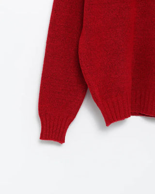 Round neck ribbed raspberry shoulder knit