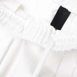 Two-pleat cotton wide-leg pants