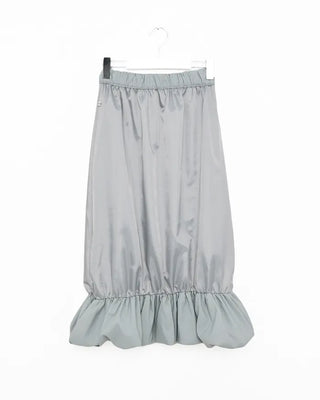 Elastic waist balloon nylon skirt