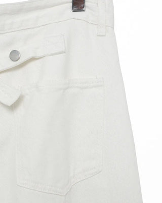 Back-belt wide-leg pants