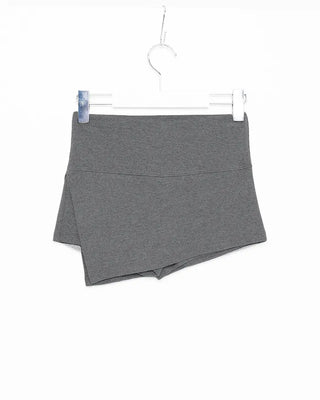 Asymmetrical design ribbed skirt pants