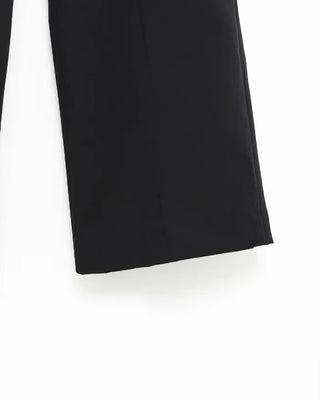 High-waisted banding pintuck slacks
