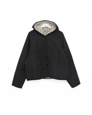 Reversible polka dot parka jacket