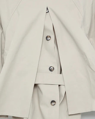 Stand-neck Big Gun Patch Yoke Short Trench Coat