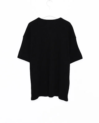 Waffle Henley Neck Short-Sleeve Knit