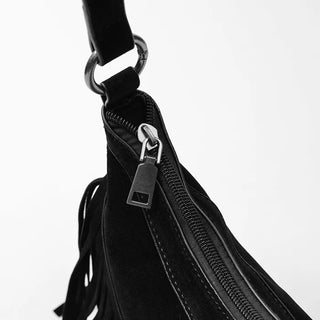 Tassel suede bag