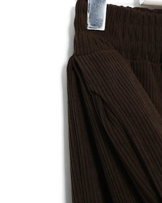 Corduroy ribbed elastic waist pants