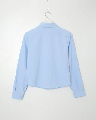 Crop Basic Long Sleeve Shirt