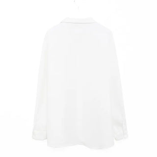 Hidden button open collar shirt