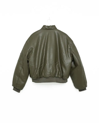 Leather padded jacket