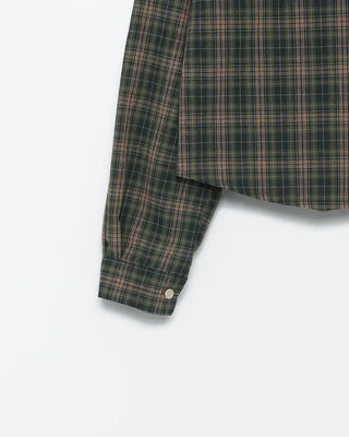 One-pocket semi-cropped tartan check shirt