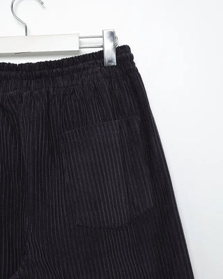 Corduroy wide-leg pants with elastic waistband