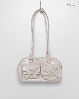 Ribbon Two-Pocket Shoulder Bag