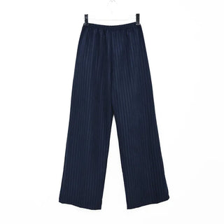 Striped wide-leg elastic waist pants