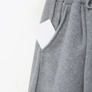 (Unisex) Fleece-stuffed elastic waist pants