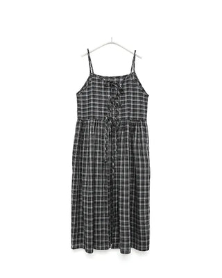 Checked camisole long dress