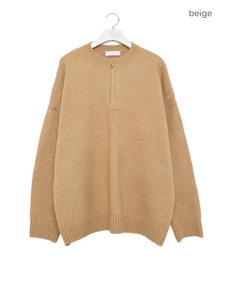 Henley neck oversized knit