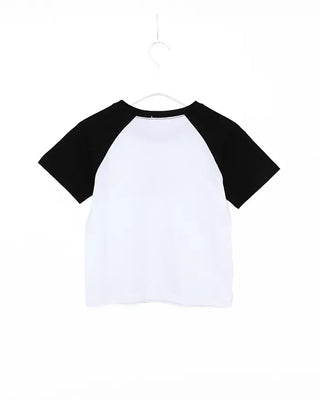Lettering Raglan Crops T-Shirt