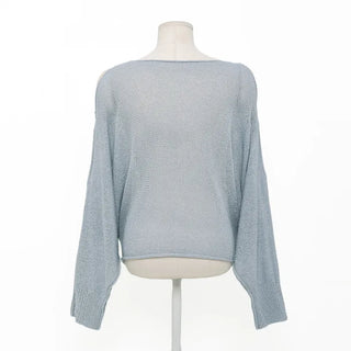 Off-shoulder ribbon knit
