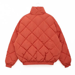 (Unisex) High-Neck Quilted Padded Jacket