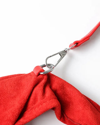 Ribbon String Point Suede Mini Bag