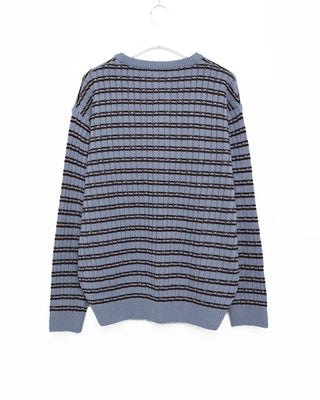 Henley neck striped knit