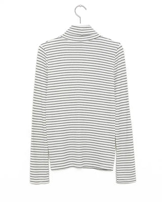 Basic striped turtleneck T-shirt