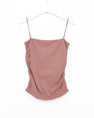 Side-gathered bra camisole