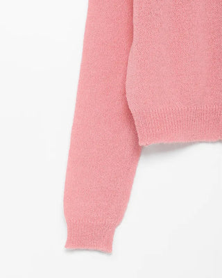 Round neck double-button knit cardigan