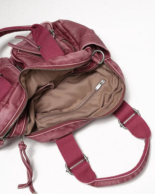 Block stitch stud vintage Boston bag