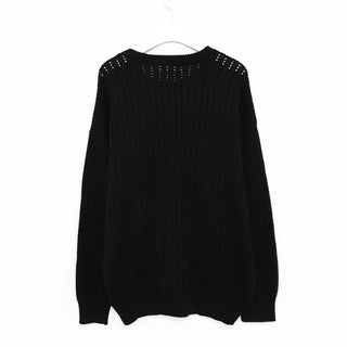 Round neck perforated knit