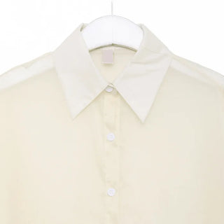 Drop-shoulder sheer shirt