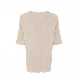 Ribbed round neck knit